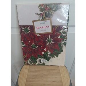 Bardwil Seasons Tablecloth Christmas Poinsetta‎ Palace 52x52 Square Vintage